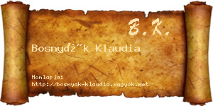 Bosnyák Klaudia névjegykártya