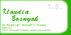 klaudia bosnyak business card